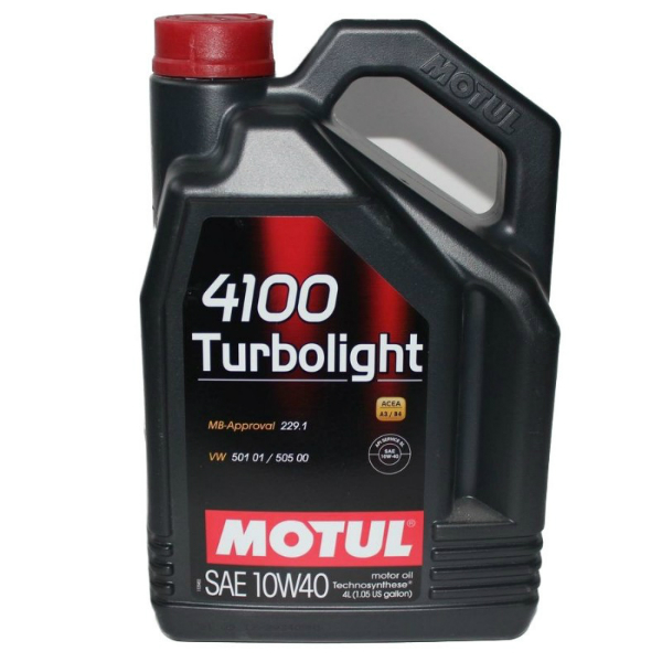 Моторное масло Motul 4100 Turbolight 10w40 полусинтетическое (4л)
